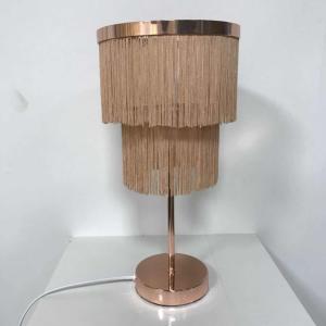 China Vintage 2 Layer Pink Fringe Table Lamp H0.4m With Brass Base on sale