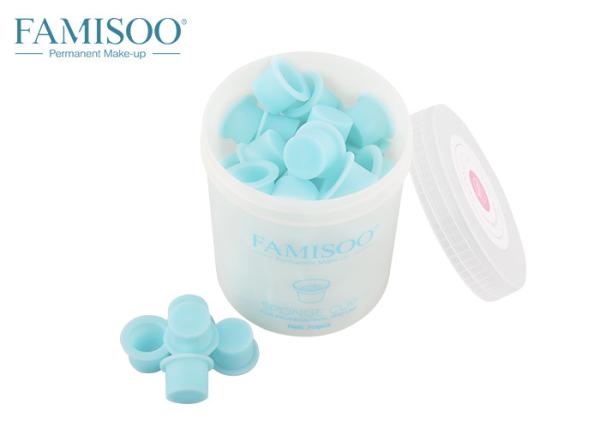 Cheap Silicone Color Permanent Makeup Tools For Practical , U Sharp Tattoo Ink Cups for sale