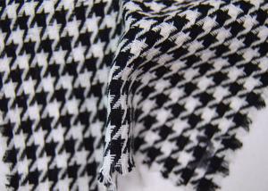 Best Black And White Herringbone Fabric , Geometric Pattern Jacquard Fabric wholesale