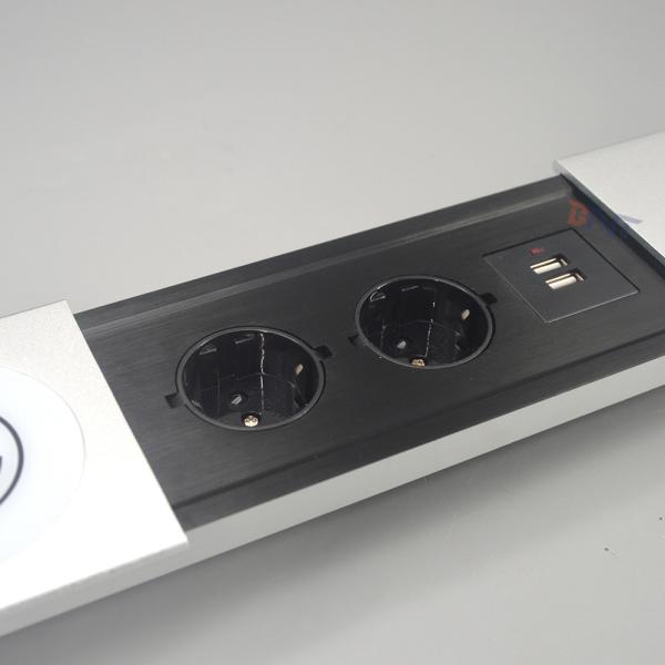 Cheap Sliding Power Socket EU Socket With USB Charger for sale