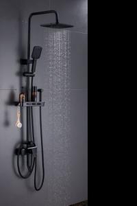 Best Rotation Matte Black Wall Mount 4way Rain Shower Faucets wholesale
