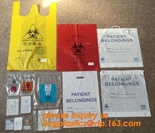 Cheap LDPE Drawstring Type Biohazard Waste Garbage Bag, HDPE Drawstring Type Biohazard Waste Garbage Bag, Isolation Infectious for sale