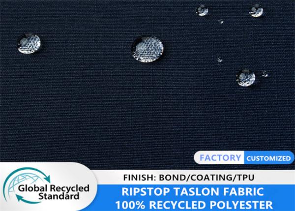 Cheap 100% Recycled Matt Polyester 0.2 Ripstop Taslon Soft shell Cold proof Winter Jacket Fabric for sale