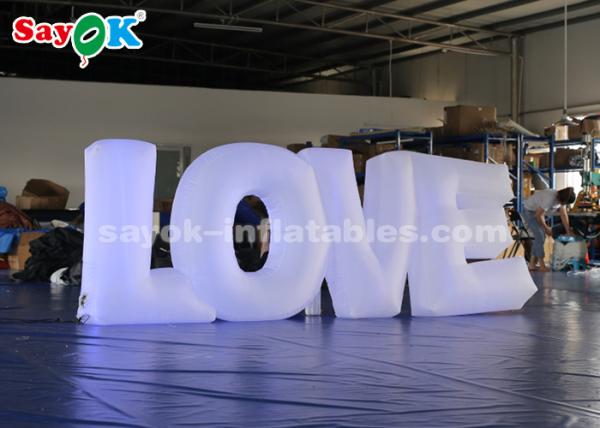 Cheap White Fabric LED Lighting Inflatable Letter LOVE By Touch Screen Remote Control for sale