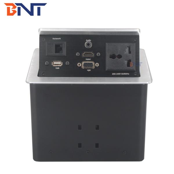 Cheap Multi Function Countertop Pop Up Electrical Outlet Matte Black Color With HDMI / VGA for sale