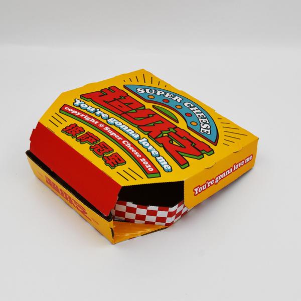 Cheap E Flute Pizza Delivery box Corrugated Pizza Box Cmyk Custom Printed Tailored foold delivery box for sale