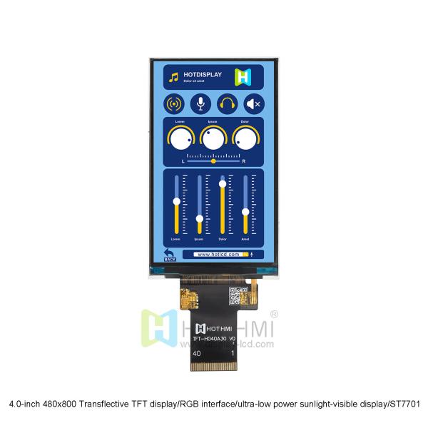 Cheap 4.0-inch 480x800 Transflective TFT display/RGB interface/ultra-low power sunlight-visible display/ST7701 controller/STM32/RK series for sale