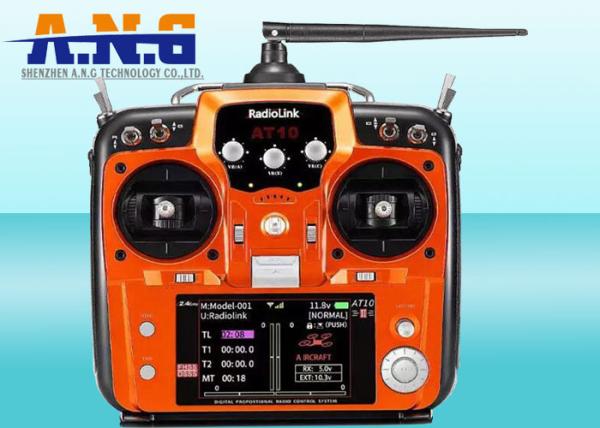 Cheap Newest Product At10II 12 Channels RC Transmitter Radio Remote Controller for Bait Boat Quadcopter for sale