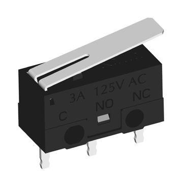 Cheap Computer 3A 125V Micro Momentary Switch With Lever for sale