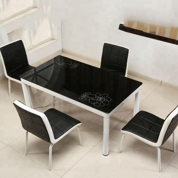 Cheap Square Glass Top Dining Room Table , Extendable Glass Dining Table for sale