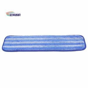 China 5X18 Microfiber Wet Mop Pads Blue Stripe Floor Cleaning Mop Head on sale