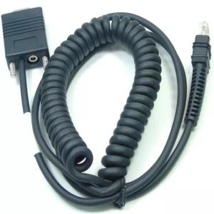 China Black RS232 Scanner Cable 3m Coiled With RJ45 Rj48 Rj50 Connectors on sale