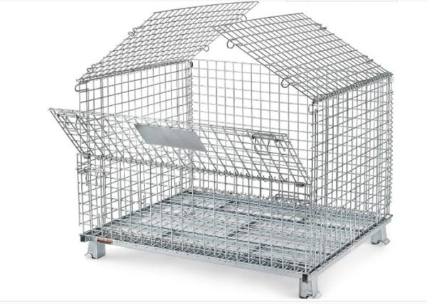 Cheap Square Hole Foldable Welded Wire Mesh Turnover Box For Warehouse / Workshop for sale