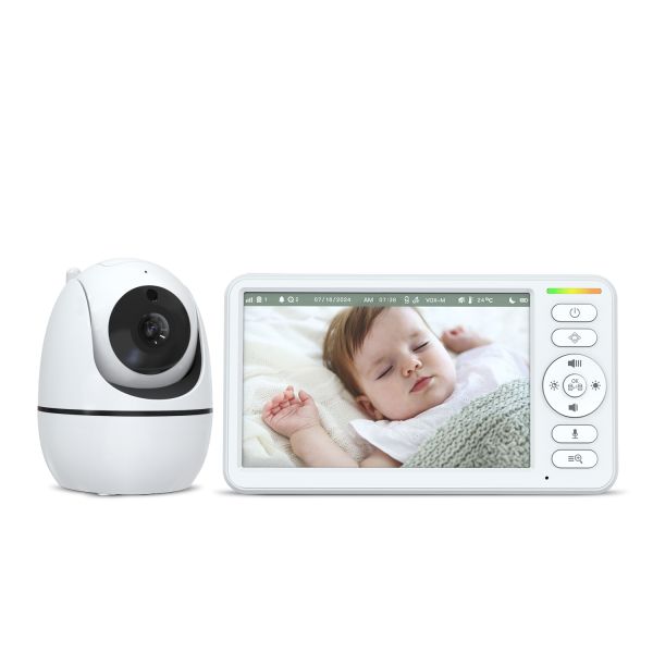 HD Baby Monitor with 5000mAh Battery 360° Rotation and 300m Transmission Range for Reliable Infant Monitoring
