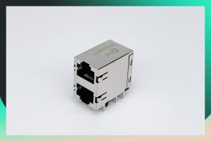 China Right Angle 10 / 100 BASE Multi Port RJ45 Modular Jack With Transformer Ethernet Cable Connector； on sale