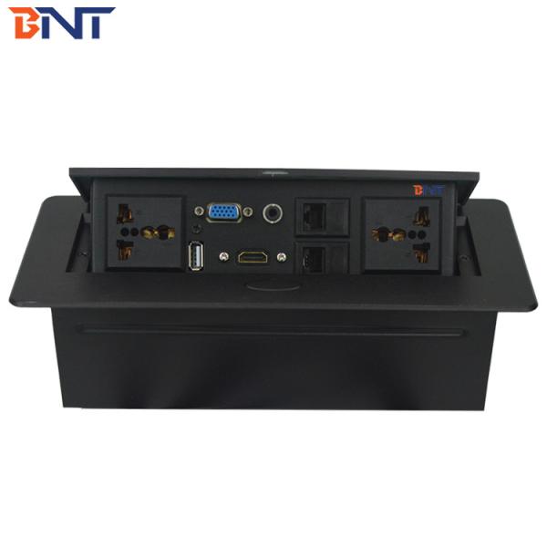 Cheap Smart Office Pop Up Socket , Oval Corner Desktop Multimedia Connector for sale