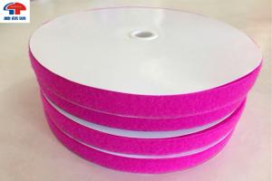 Rose Red Nylon Sew On Hook and Loop Tape , 1 Sticky Hook And Loop