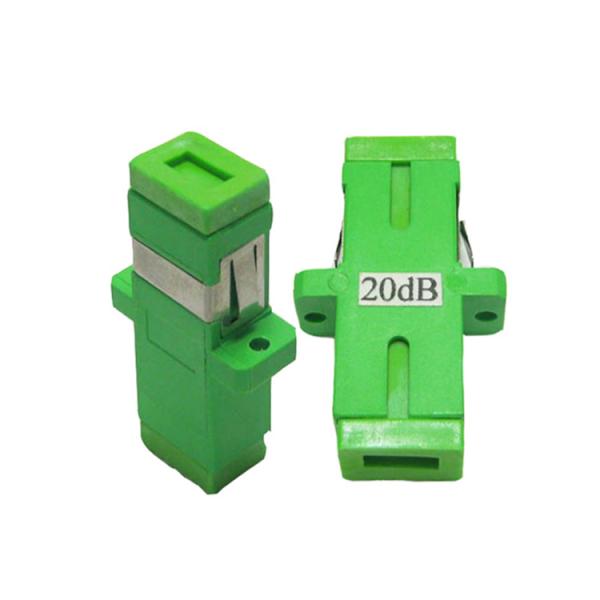 Cheap 20db SC APC Green Single Mode Fixed Optical Attenuator for sale