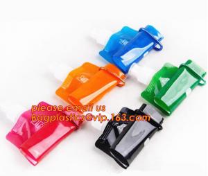 Best portable foldable water bottle / folding water bag,BPA Free Stand Up Spout Portable Foldable Water Bottle/Bag With Carab wholesale