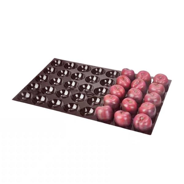 Cheap 24 40 hole fruit tray plastic black PP PET display apple plastic tray for sale
