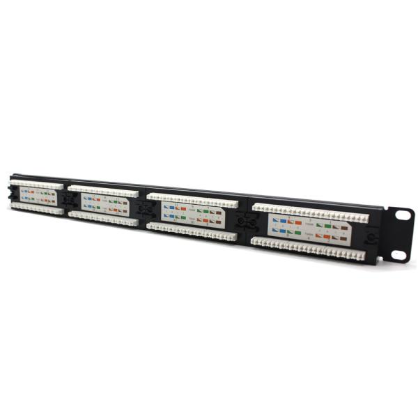 Cheap 24 Port UTP Server Patch Panel , T568A / T568B Cat 5E Patch Panels for sale
