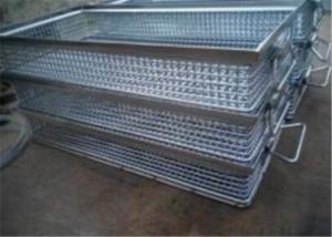 Best Rectangular Sterilized Stainless Steel Mesh Basket Smooth Surface With Handles wholesale
