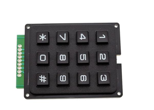 Cheap 4 X 3 Matrix Keyboard 12 Keys Black Color 7 x 5.2 x 0.9cm Size With Plastic Material for sale