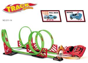 360° Rotation 115 CM Toy Race Car Track Sets 4 Loops 1 Pull Back Vehicle
