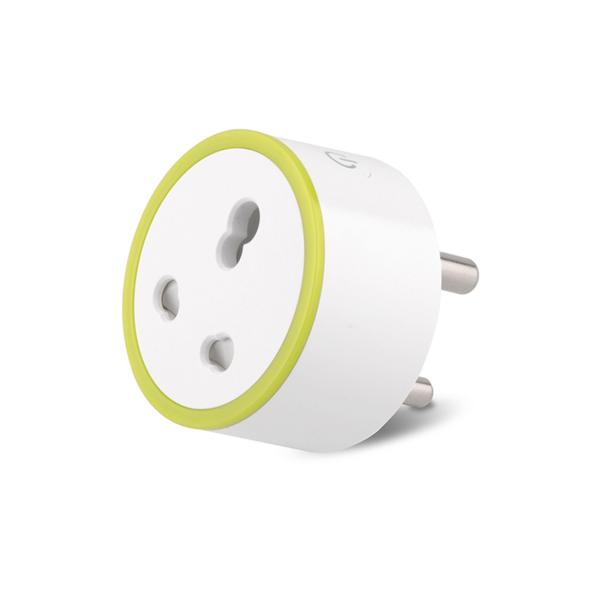 Cheap Round Green Indian Standard 16A Multi-function Smart Socket Wi-Fi Plug-Power Metering for sale