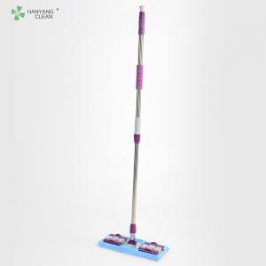 China Lint Free Reusable Cleanroom Flat Cleaning Mop With Replaceable Microfiber Cloth on sale
