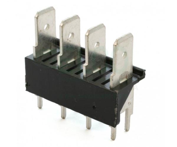 Cheap Vertical Faston Connector CQS For 4-pole PCB With 7.62mm Pitch for sale
