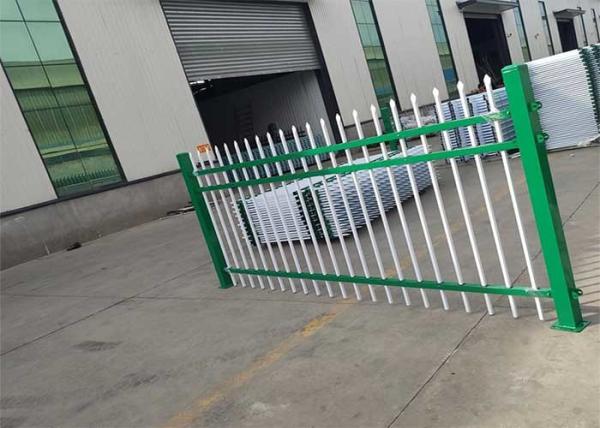 Cheap Green Powder Coating Picket Top H3m Tubular Metal Fence for sale