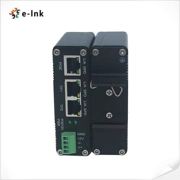 Cheap Industrial Power Over Ethernet Splitter 2 Ports 12VDC Output WithSwitch Function for sale