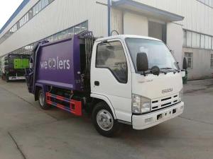 Self Compressing Garbage Compactor Truck Rear Loading 4CBM With Hydraulic Control