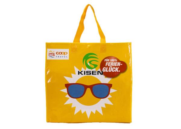 Cheap Yellow Woven Carry Bags Handle Type With Your Own Logo OEM / ODM Accepted for sale