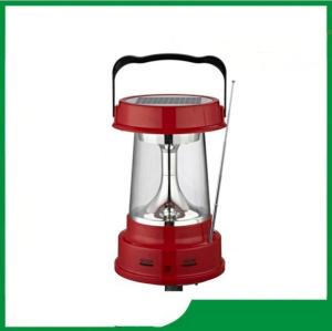 China Emergency outdoor portable led solar camping lantern, rechargeble led solar light  with FM & AM radio on sale