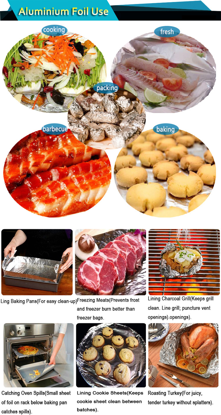FDA 30mm ID 10 Mic Catering Aluminium Foil Roll
