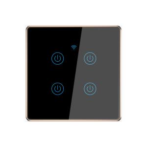 Best EU Standard Tuya Smart Switch 2 Gang LED Sensor Light Voice Control Wifi Smart Timer Switch wholesale