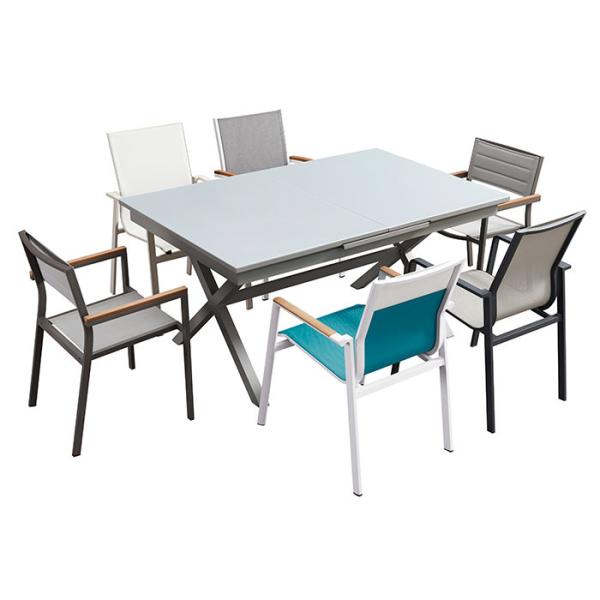 Cheap 9 Pieces 1.5CBM Garden Extendable Outdoor Table Chairs for sale