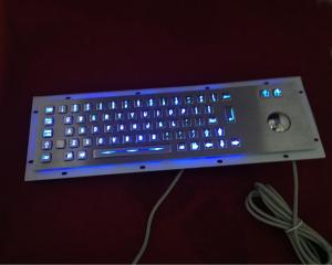 China IP65 sealed illuminated metal keyboard with trackball on sale