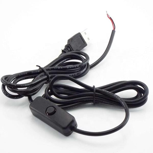 Cheap 1m White Black Led Strip Power on off Button USB Type A Switch Extension Cable for sale