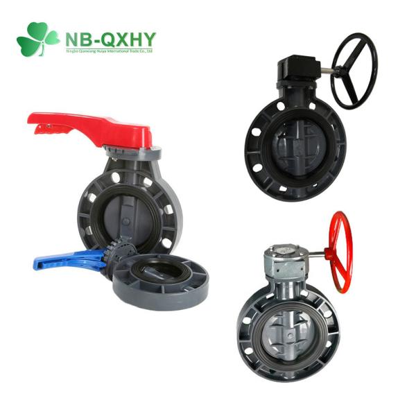 Cheap Gray Plastic Valves PVC UPVC CPVC Ball Valve Wafer Type Butterfly Valve 2" 8" Driving for sale