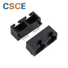 Cheap 5324 Series Black Color 2 Port RJ45 Modular Jack 8p8c Connector Without Transformer for sale