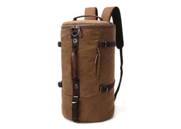 Cheap Antiwear Vintage Hiking Backpack , Multi Scene Cylinder Canvas Daypack for sale