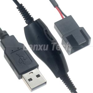 China Adjustable USB 5V Step up Boost to DC 12V 3 Pin 4 Pin Connector Fan Speed Controller Power Adapter Cable for PC Cooling Fan on sale