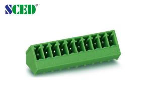 China 3.81mm 300V 8A Pluggable PCB Terminal Block 2P - 22P 45 Degree Wire Inlet on sale