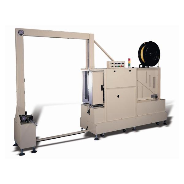 Cheap HMI Touch Panel Vertical Strapping Machine , High Efficiency Automatic Strapping Machine for sale