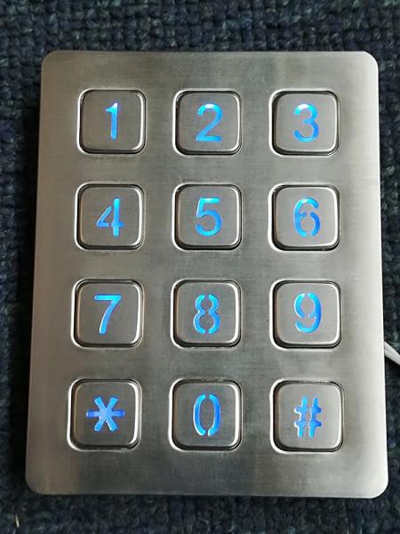 Cheap Higher quality IP65 waterproof  access control illuminated numeric keypads with 12 keys for sale