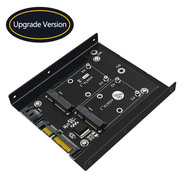 Cheap Dual MSATA SSD To Dual SATA3 Converter Adapter Card With 3.5 Inch HDD Bracket for sale