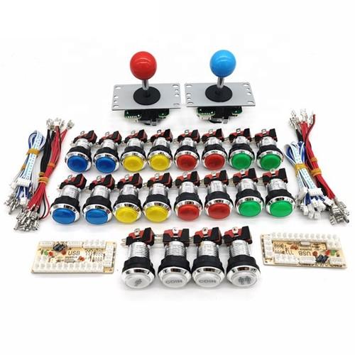 Cheap Arcade Game DIY Parts Kit Zero Delay USB Encoder to PC + 8Way Sanwa Joystick + Chrome illuminated push Button kit for Ma for sale